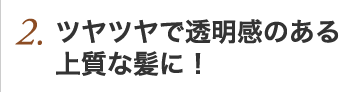 2.ツヤツヤで透明感のある上質な髪に！